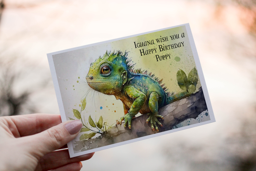 Iguana Birthday Card, Card for Birthday, Birthday Card